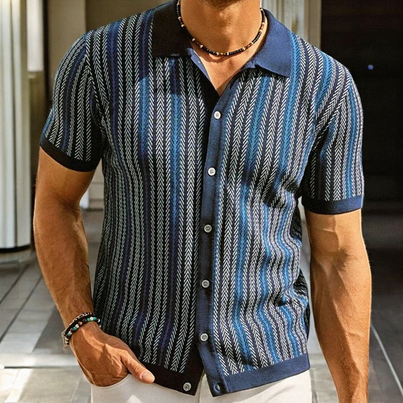 MAISON VALÉRIE | Chemise à motif chevron pour hommes