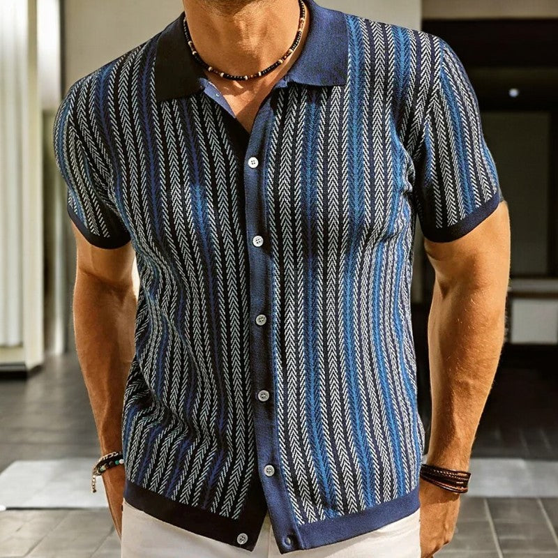 MAISON VALÉRIE | Chemise à motif chevron pour hommes