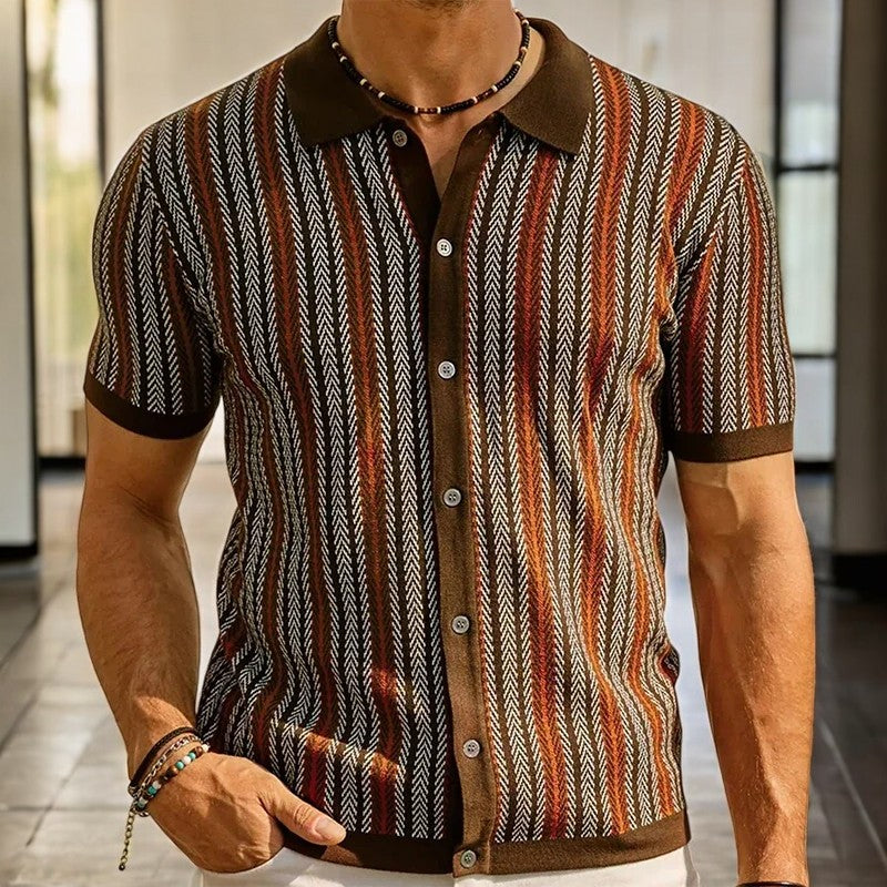 MAISON VALÉRIE | Chemise à motif chevron pour hommes