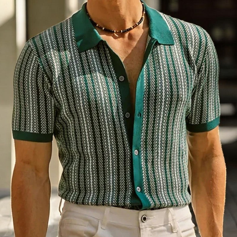 MAISON VALÉRIE | Chemise à motif chevron pour hommes