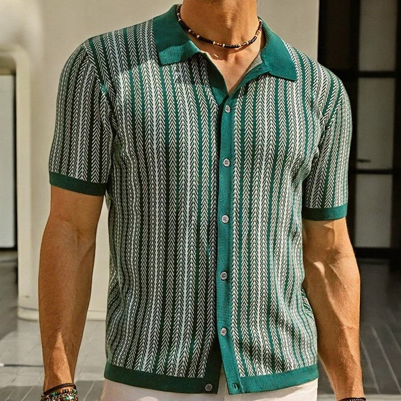 MAISON VALÉRIE | Chemise à motif chevron pour hommes