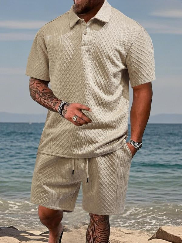 MAISON VALÉRIE | Ensemble d'été en maille texturée pour homme