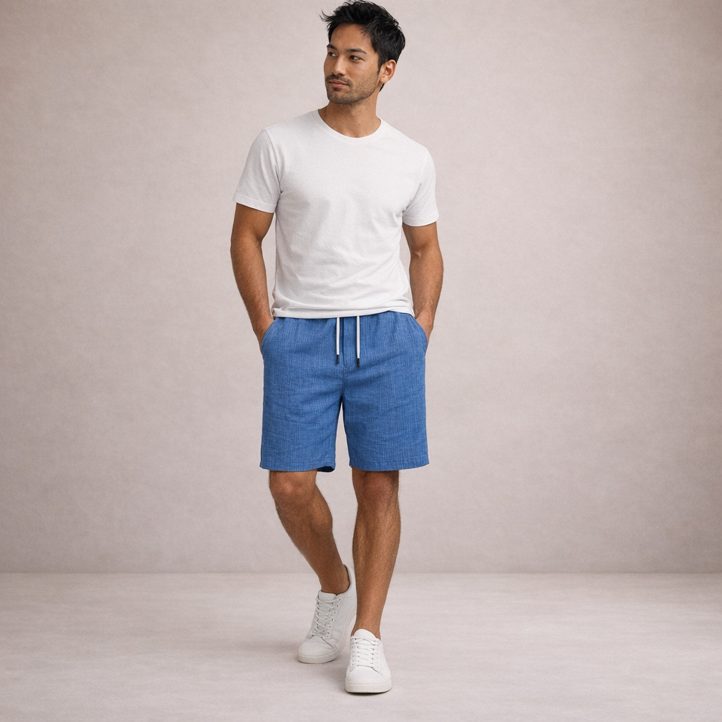 MAISON VALÉRIE | Shorts d'été en lin pour hommes