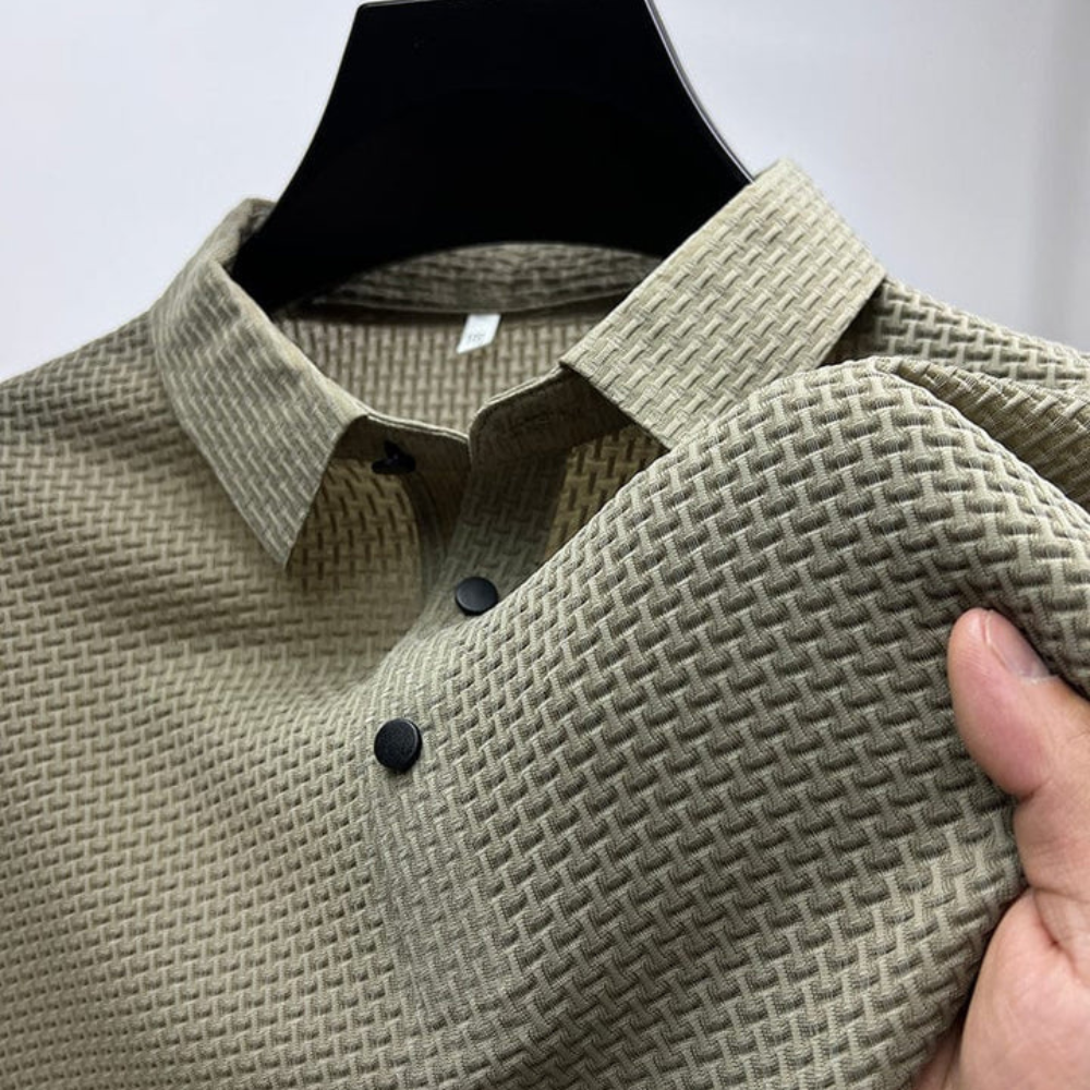MAISON VALÉRIE | Polo texturé à manches courtes pour homme
