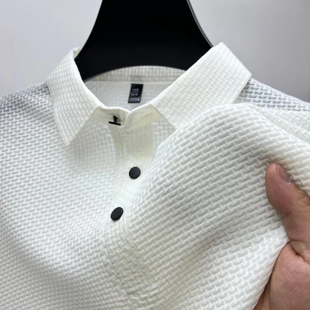 MAISON VALÉRIE | Polo texturé à manches courtes pour homme