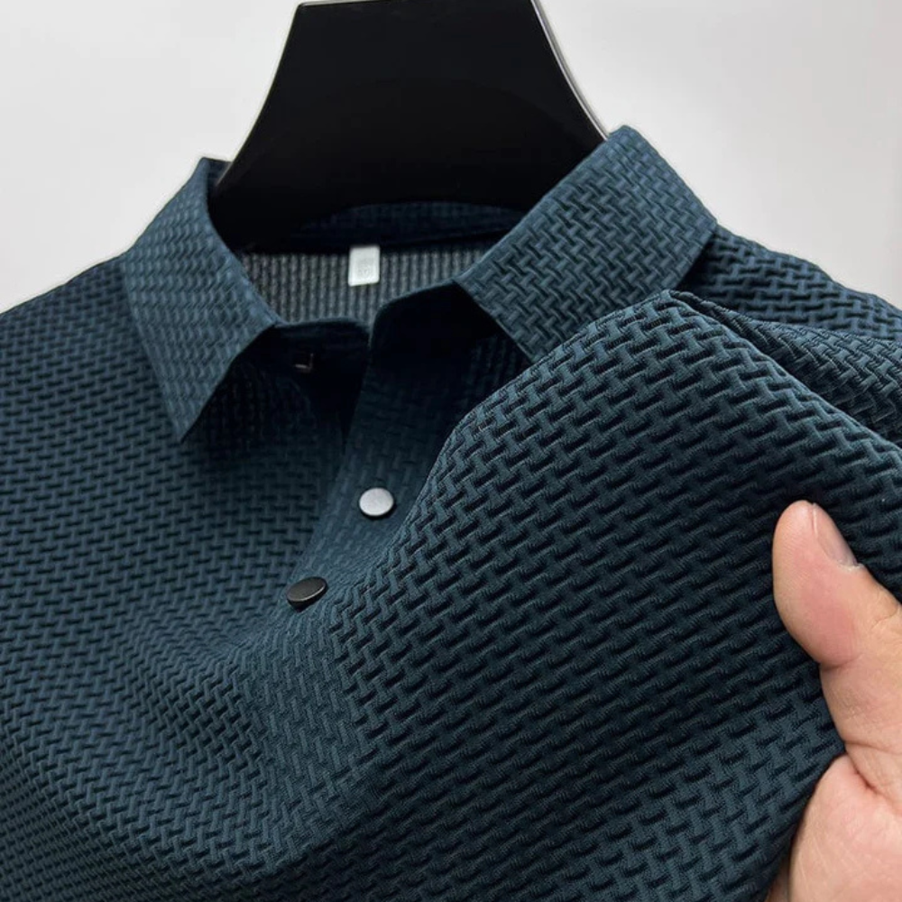 MAISON VALÉRIE | Polo texturé à manches courtes pour homme
