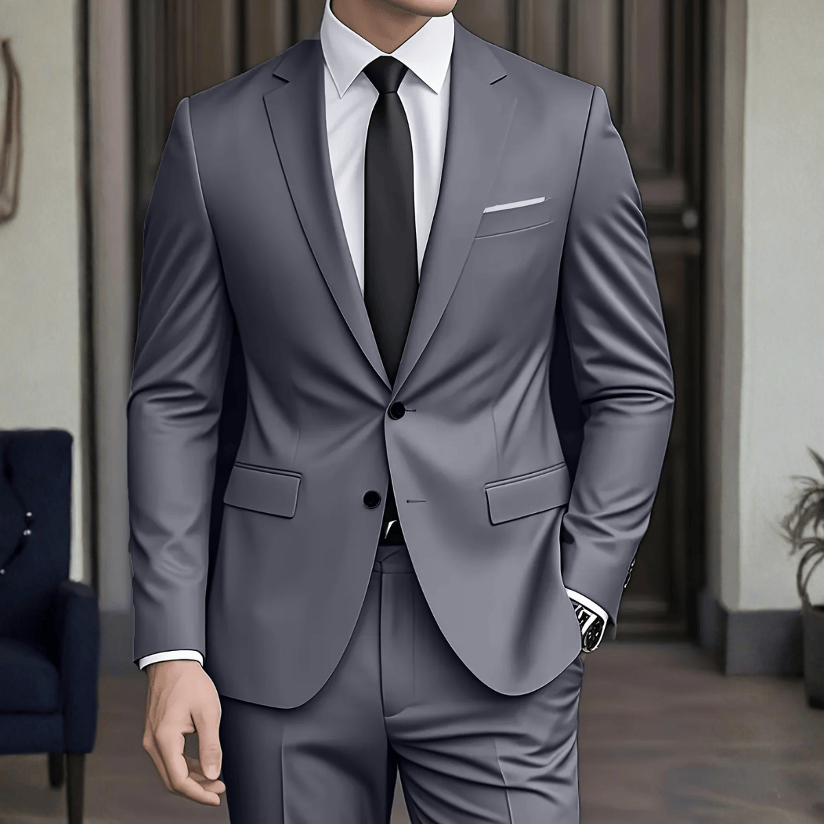 MAISON VALÉRIE | Costume en laine mélangée pour homme