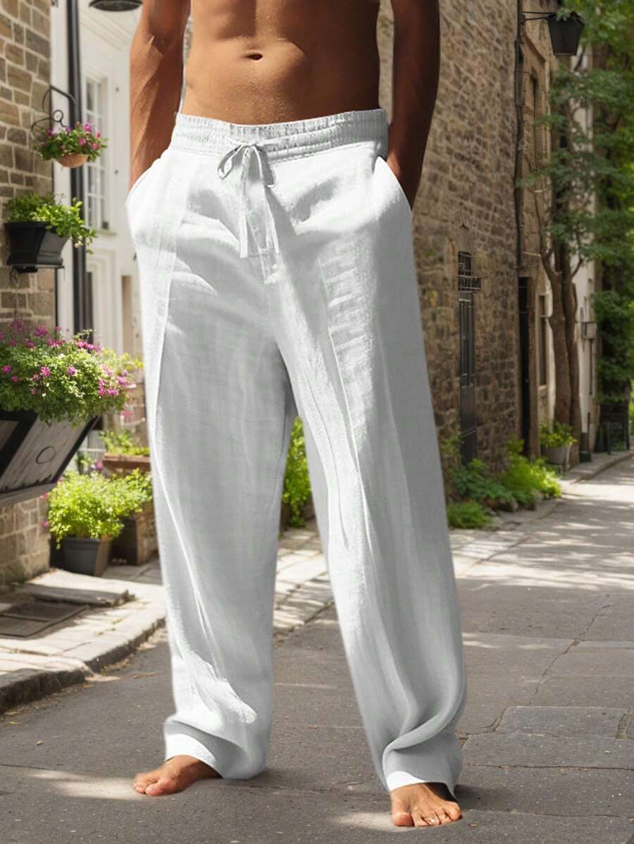Mathis pantalon léger en lin avec cordon