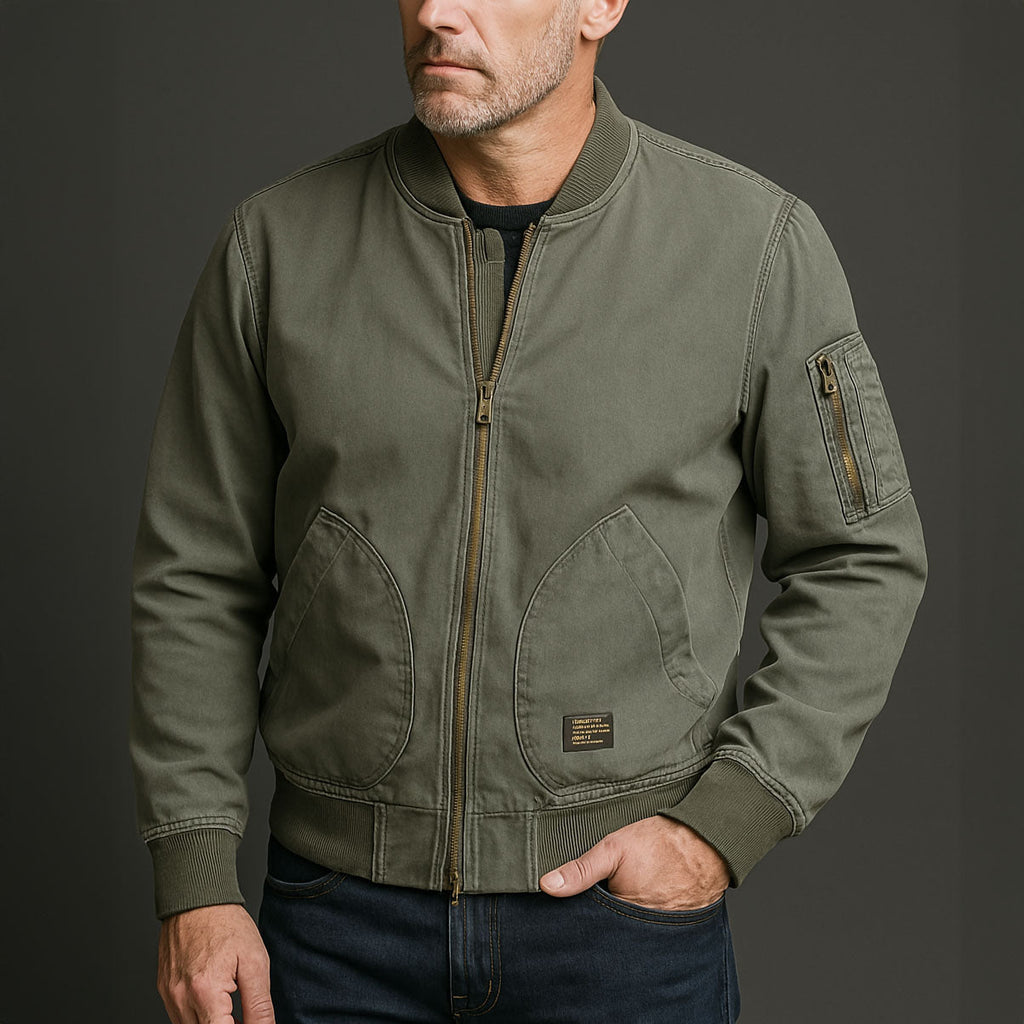 MAISON VALÉRIE | Blouson bomber à finitions côtelées pour homme
