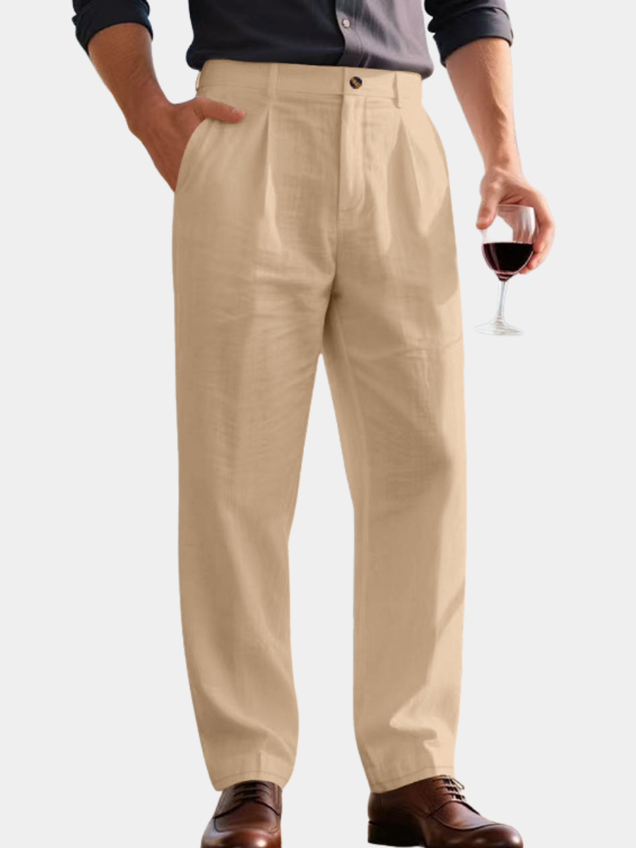 Lorenzo pantalons en lin à jambes larges