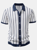 MAISON VALÉRIE | Chemise à rayures tricotée avec boutons