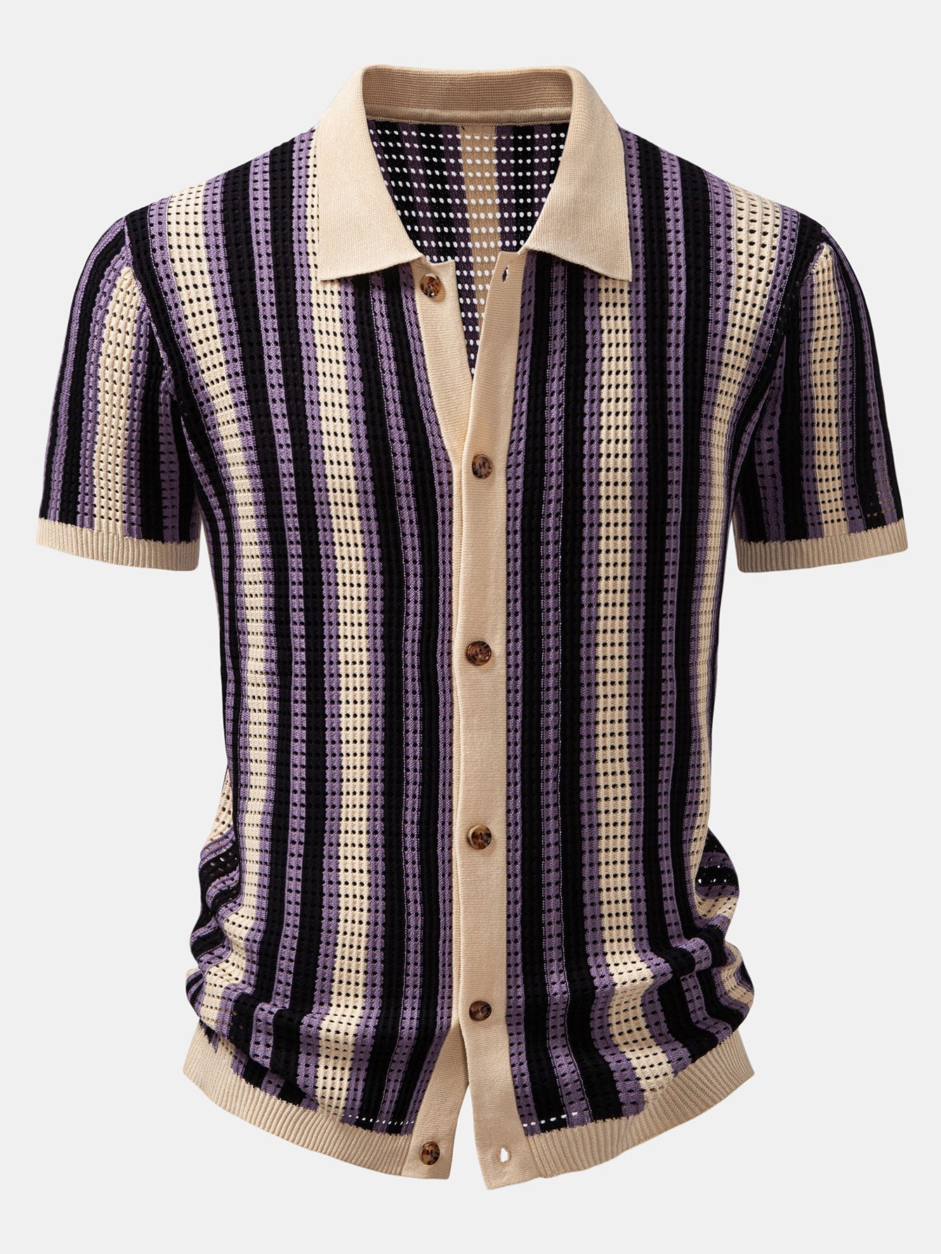 MAISON VALÉRIE | Chemise à rayures avec œillets au crochet