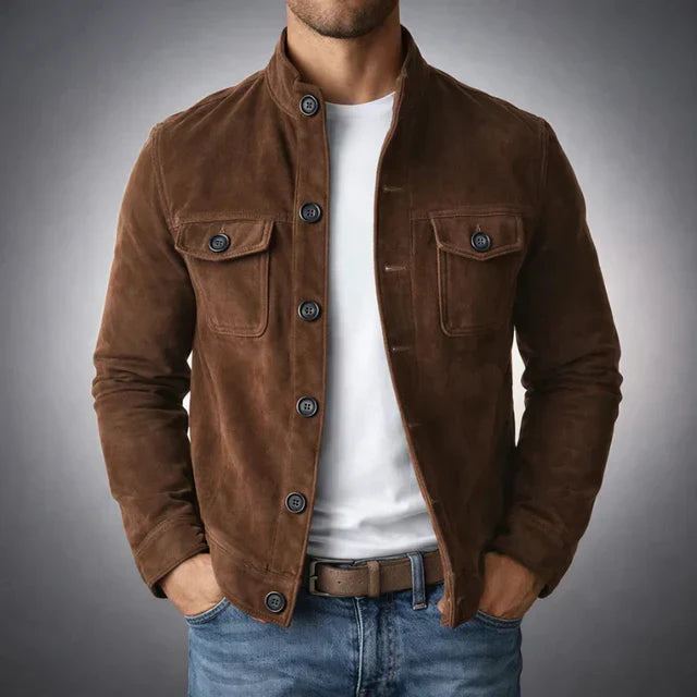 MAISON VALÉRIE | Veste en daim boutonnée pour homme
