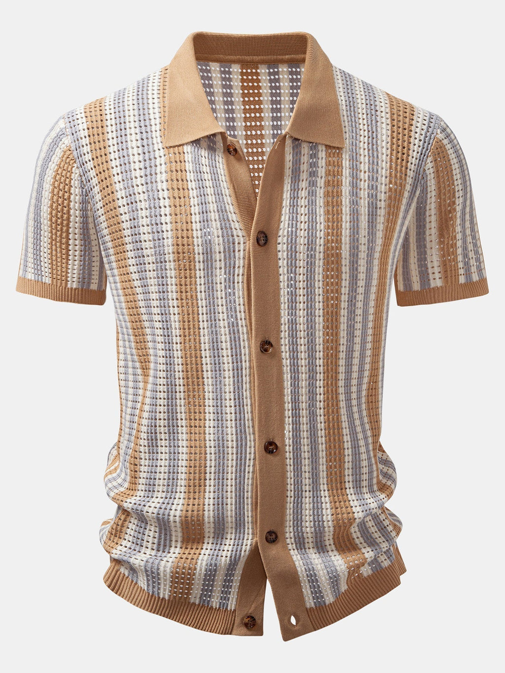 MAISON VALÉRIE | Chemise à rayures avec œillets au crochet