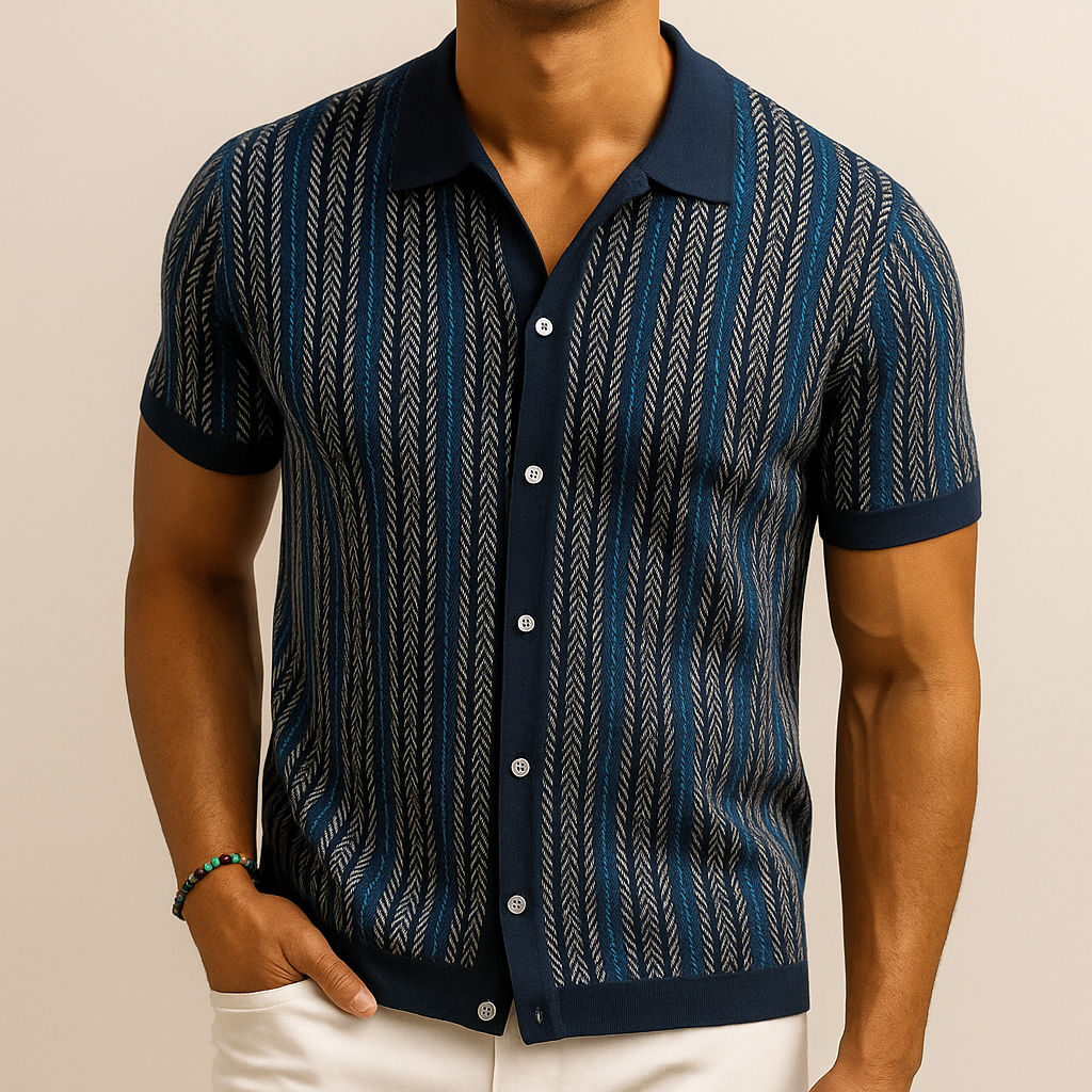 MAISON VALÉRIE | Chemise à motif chevron pour hommes
