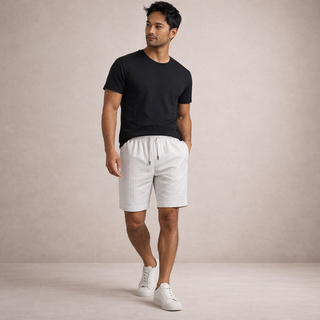MAISON VALÉRIE | Shorts d'été en lin pour hommes