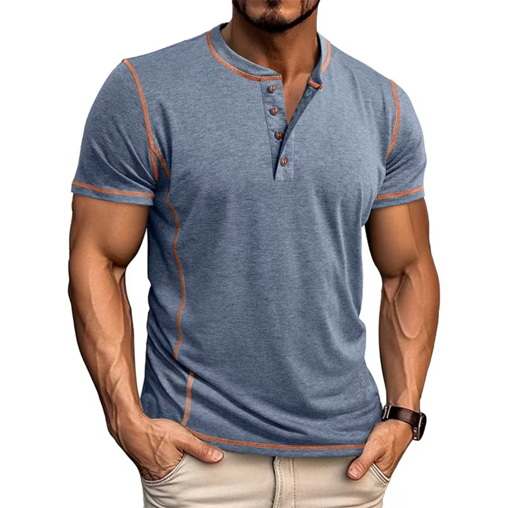 MAISON VALÉRIE | T-shirt henley pour hommes