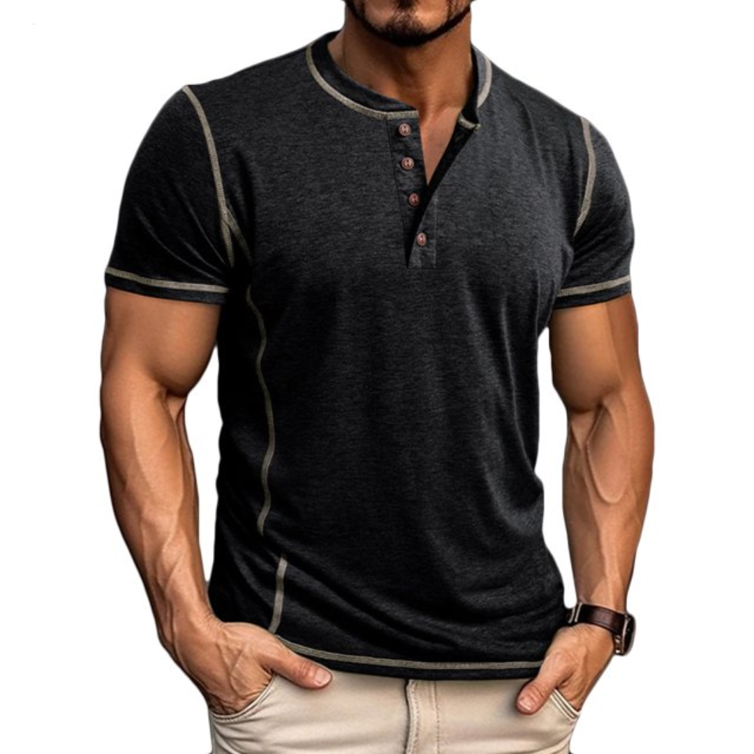 MAISON VALÉRIE | T-shirt henley pour hommes