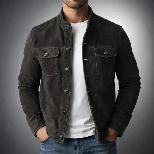 MAISON VALÉRIE | Veste en daim boutonnée pour homme