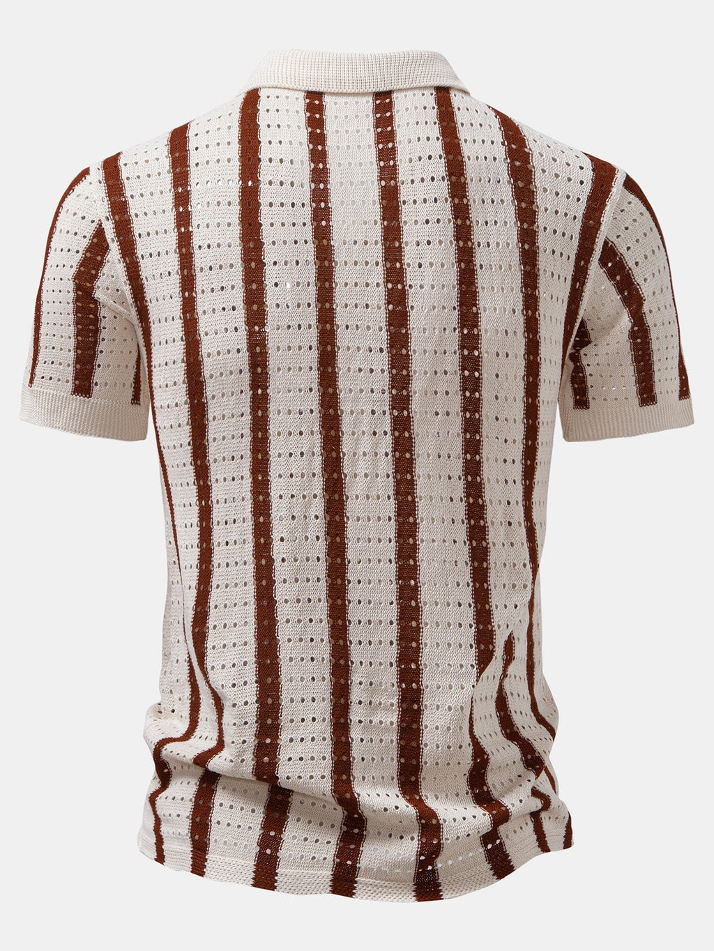MAISON VALÉRIE | Chemise à rayures avec œillets en maille
