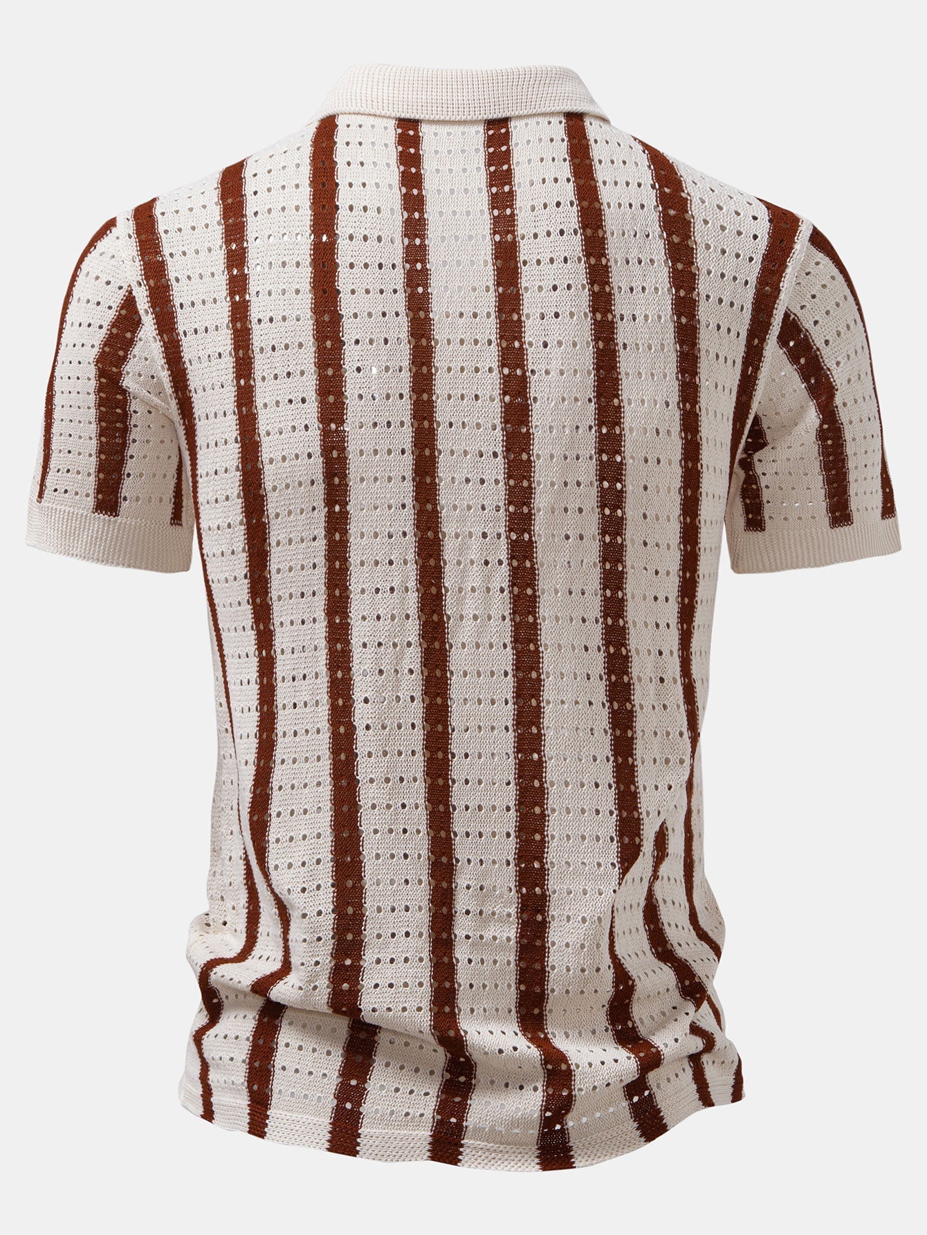 MAISON VALÉRIE | Chemise à rayures avec œillets en maille