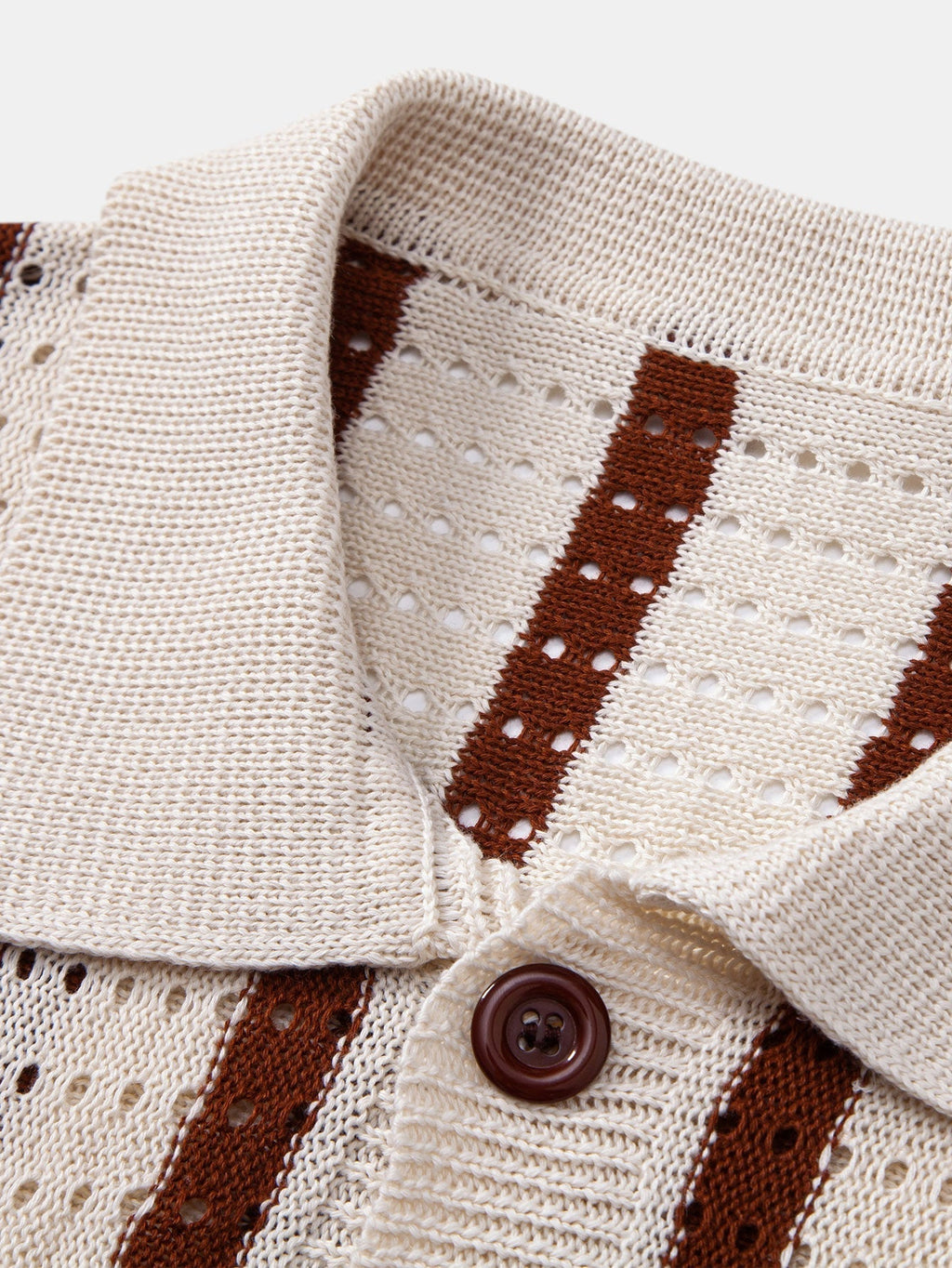 MAISON VALÉRIE | Chemise à rayures avec œillets en maille