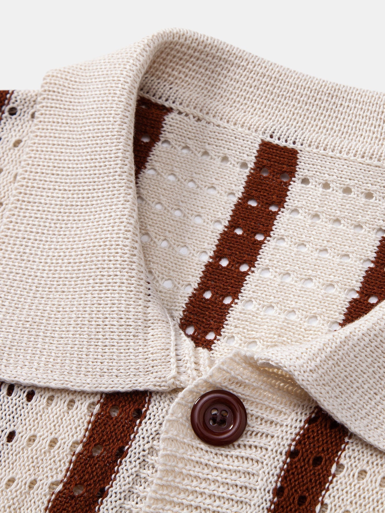 MAISON VALÉRIE | Chemise à rayures avec œillets en maille