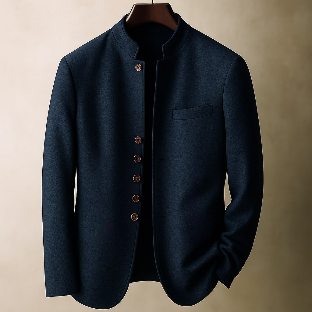 Veste en laine avec col droit