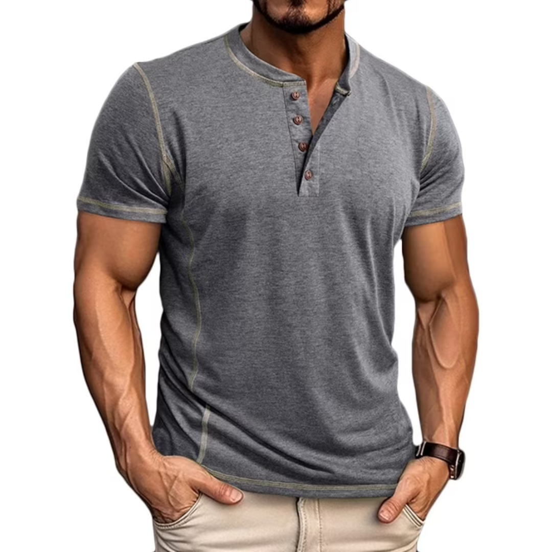 MAISON VALÉRIE | T-shirt henley pour hommes