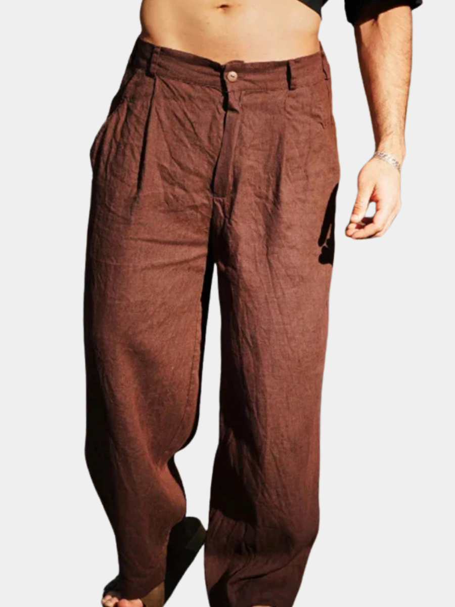Dario pantalons en lin à jambes larges