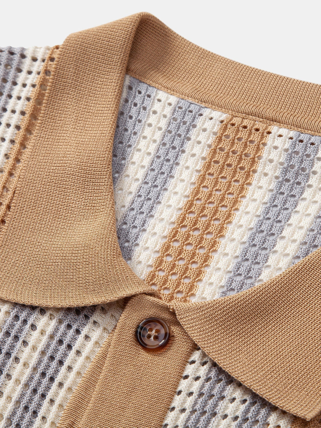 MAISON VALÉRIE | Chemise à rayures avec œillets au crochet
