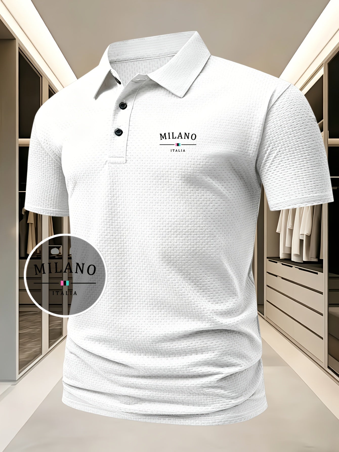 MAISON VALÉRIE | Polo en maille géométrique pour hommes