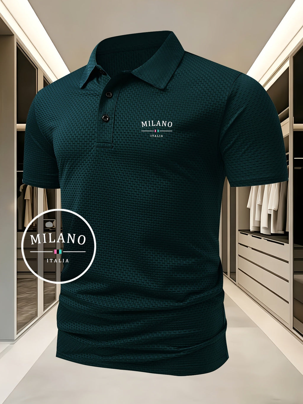 MAISON VALÉRIE | Polo en maille géométrique pour hommes