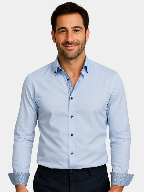Alberto chemise élégante légère avec détails contrastés