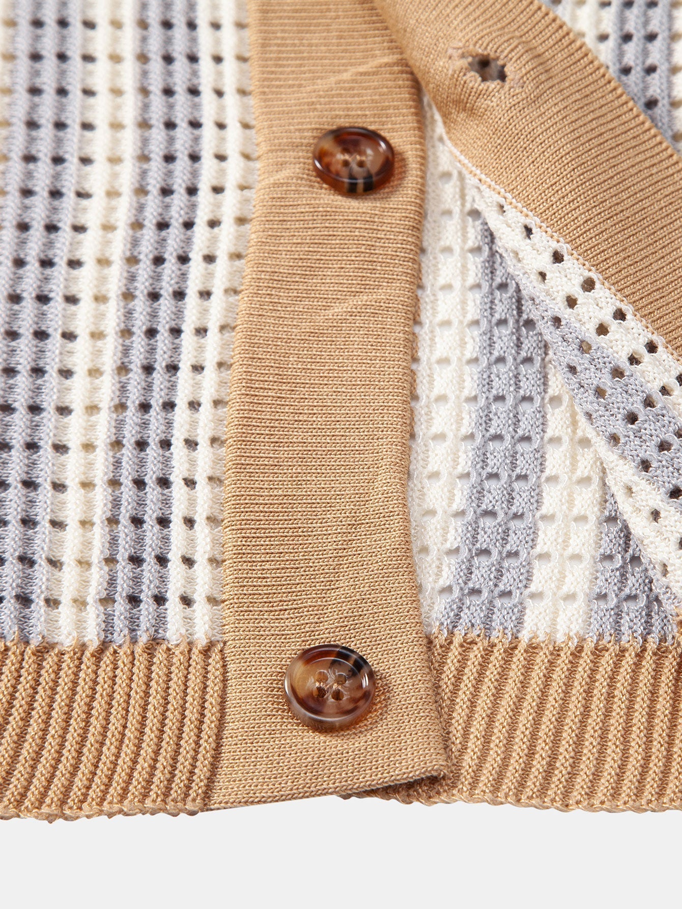 MAISON VALÉRIE | Chemise à rayures avec œillets au crochet
