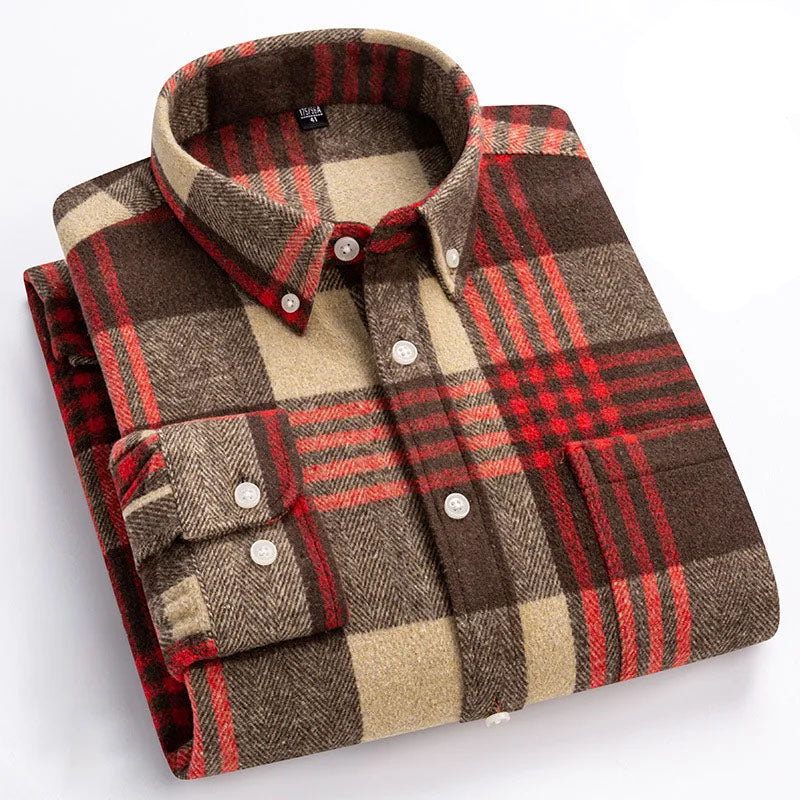 MAISON VALÉRIE | Chemise cosy en flanelle à carreaux pour hommes