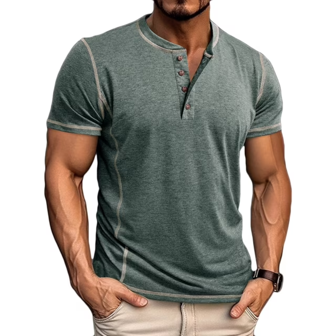 MAISON VALÉRIE | T-shirt henley pour hommes