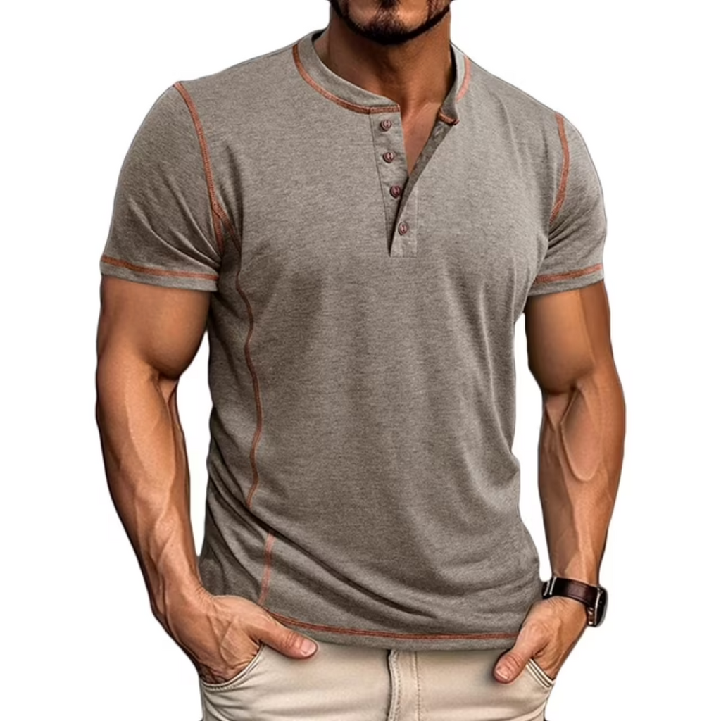 MAISON VALÉRIE | T-shirt henley pour hommes