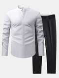MAISON VALÉRIE | Chemise à col montant & pantalons slim fit à jambes évasées