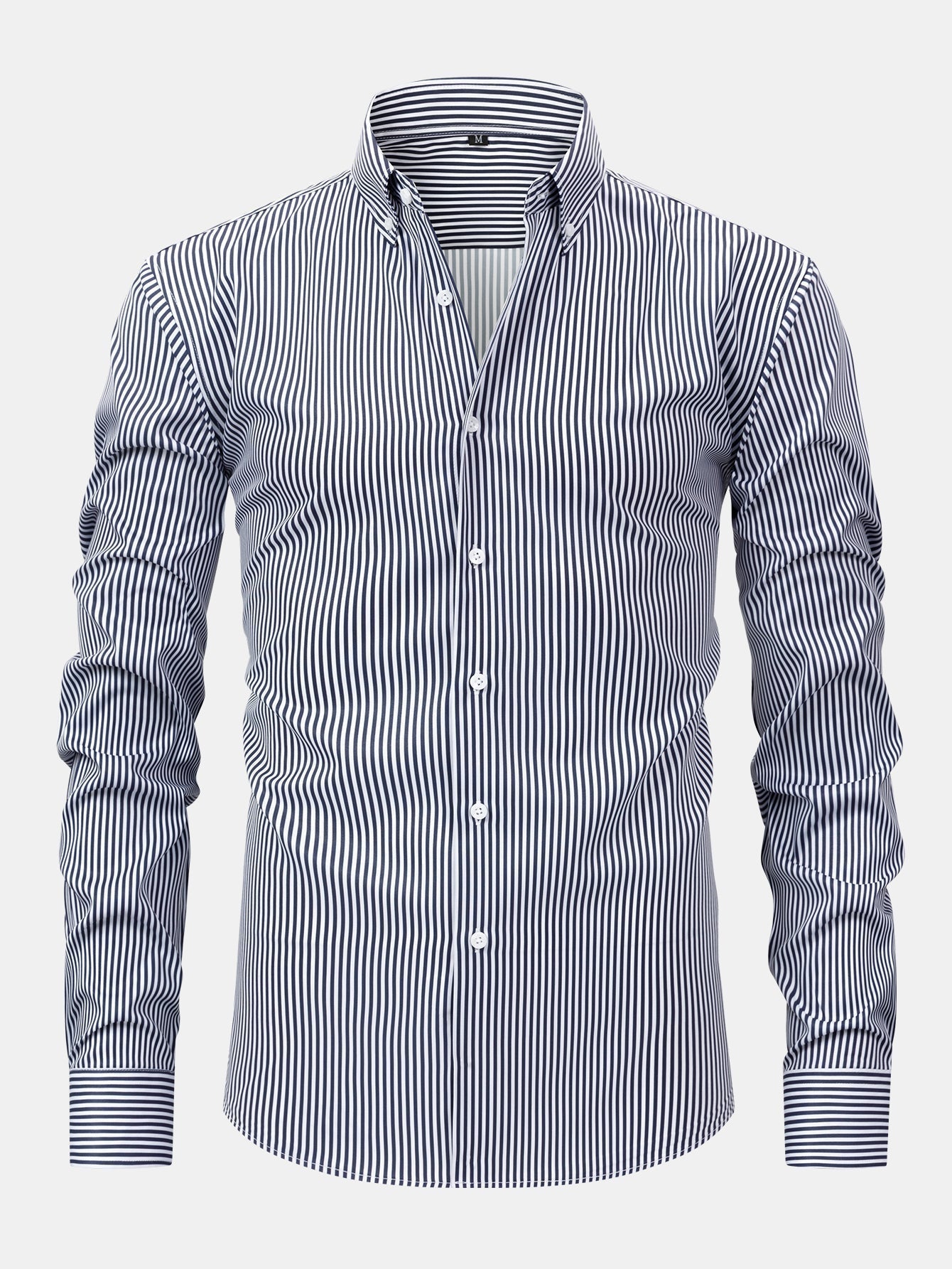 MAISON VALÉRIE | Chemise à manches longues à rayures avec boutons & pantalons slim fit à jambes affinées