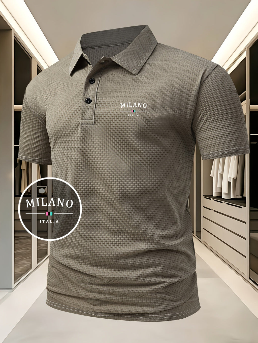 MAISON VALÉRIE | Polo en maille géométrique pour hommes