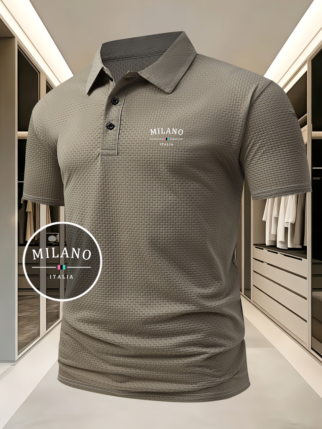 MAISON VALÉRIE | Polo en maille géométrique pour hommes