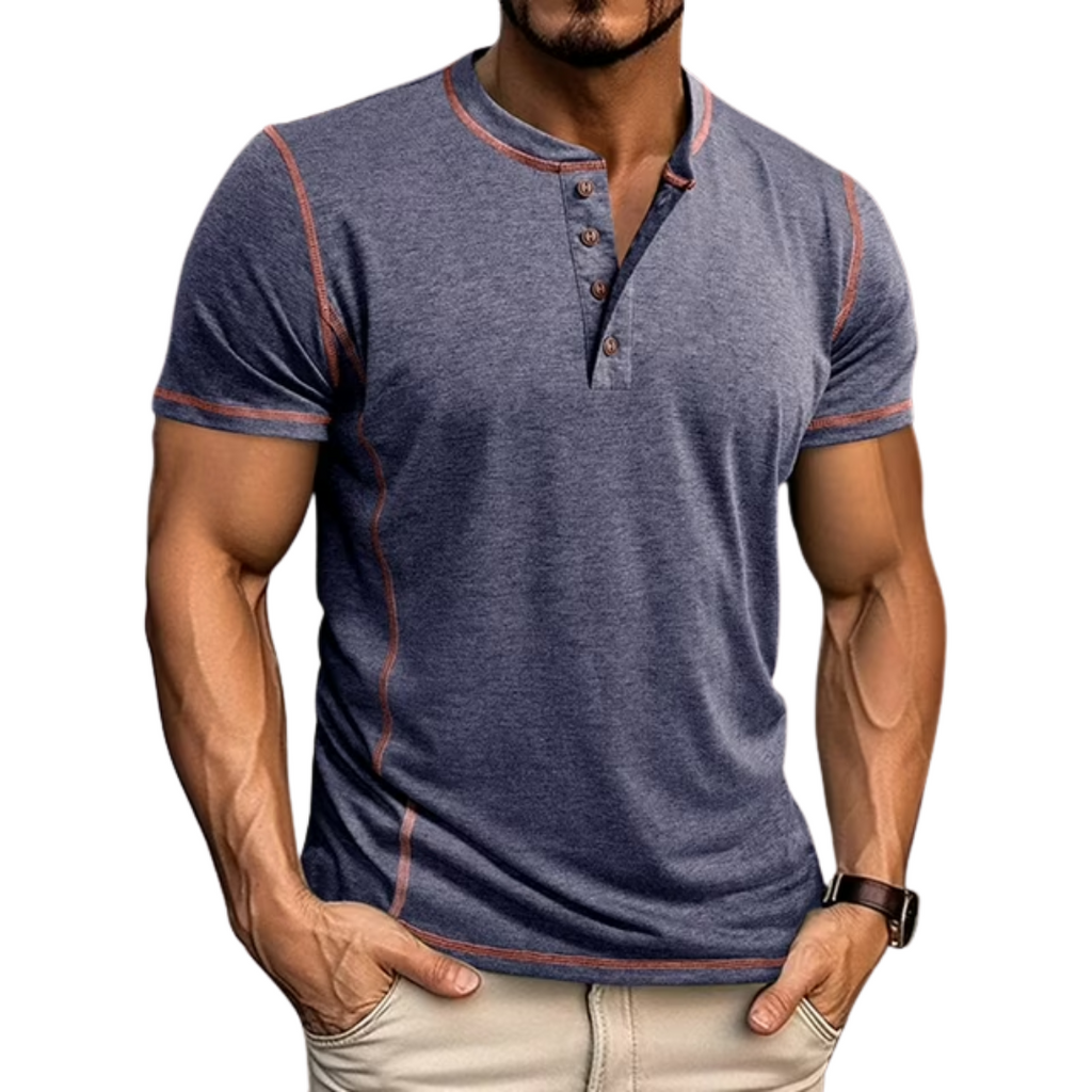 MAISON VALÉRIE | T-shirt henley pour hommes