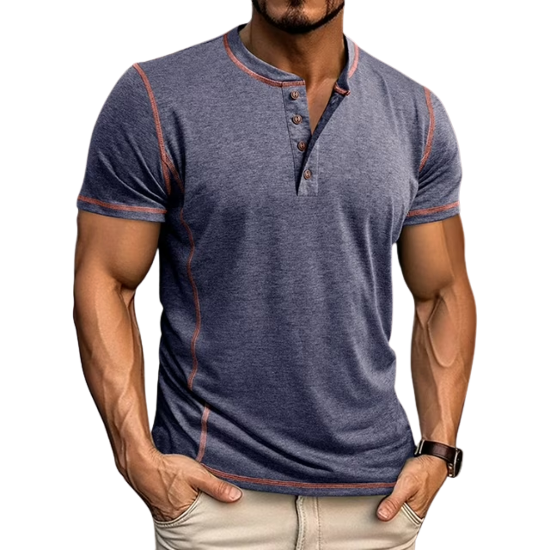 MAISON VALÉRIE | T-shirt henley pour hommes