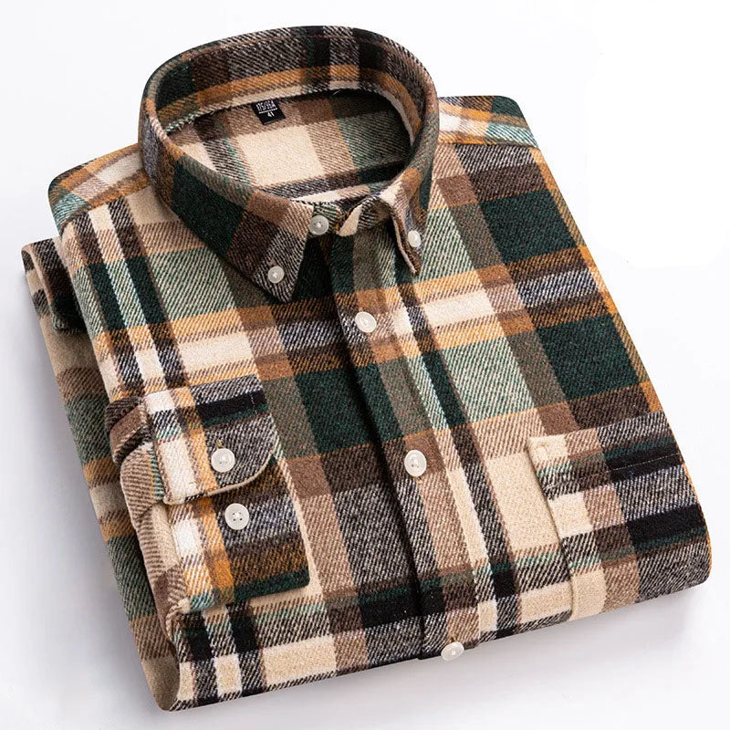 MAISON VALÉRIE | Chemise cosy en flanelle à carreaux pour hommes