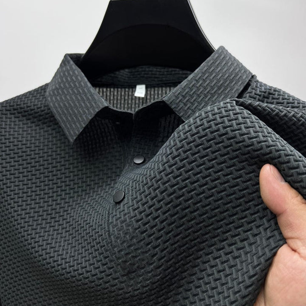 MAISON VALÉRIE | Polo texturé à manches courtes pour homme