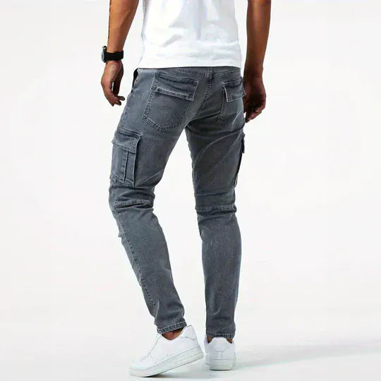 MAISON VALÉRIE | Jeans cargo en denim pour hommes