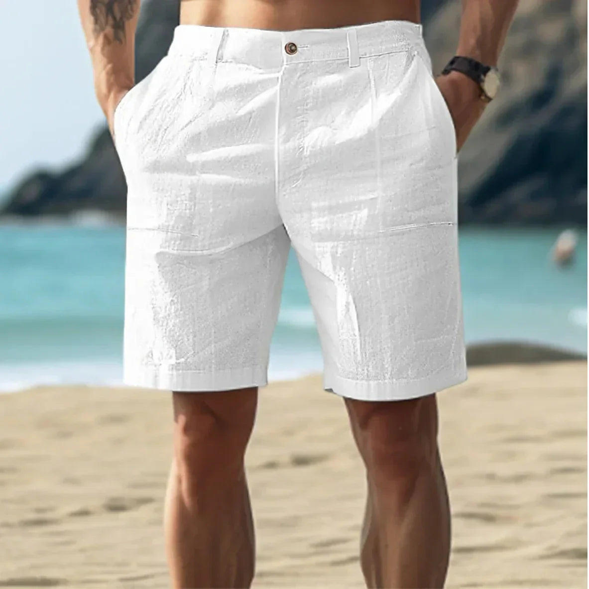 MAISON VALÉRIE | Short en lin estival pour hommes