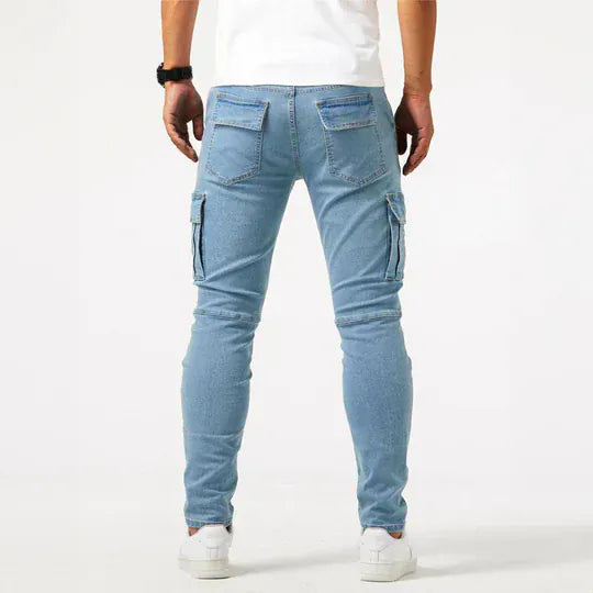 MAISON VALÉRIE | Jeans cargo en denim pour hommes