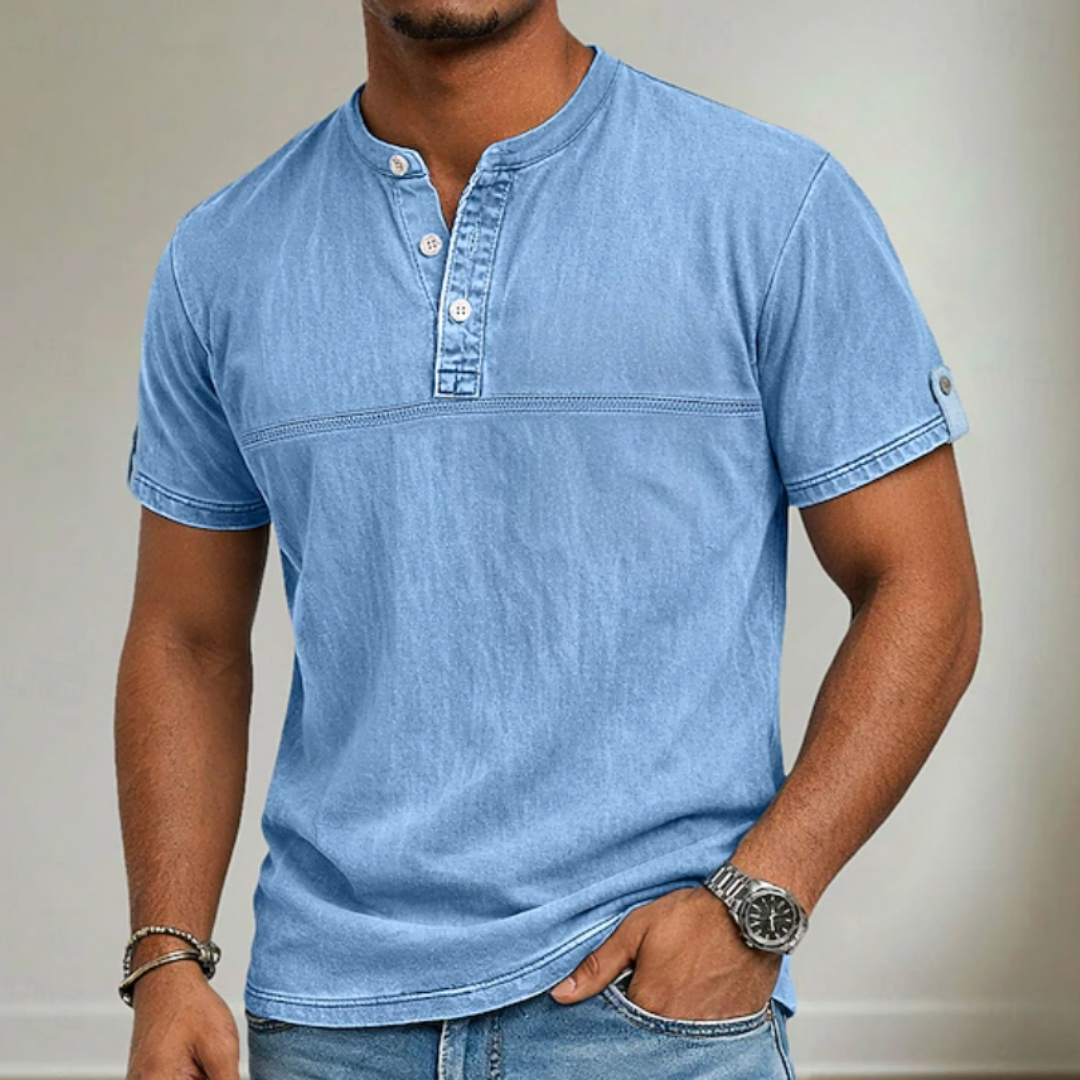 MAISON VALÉRIE | Chemise à col mao pour homme